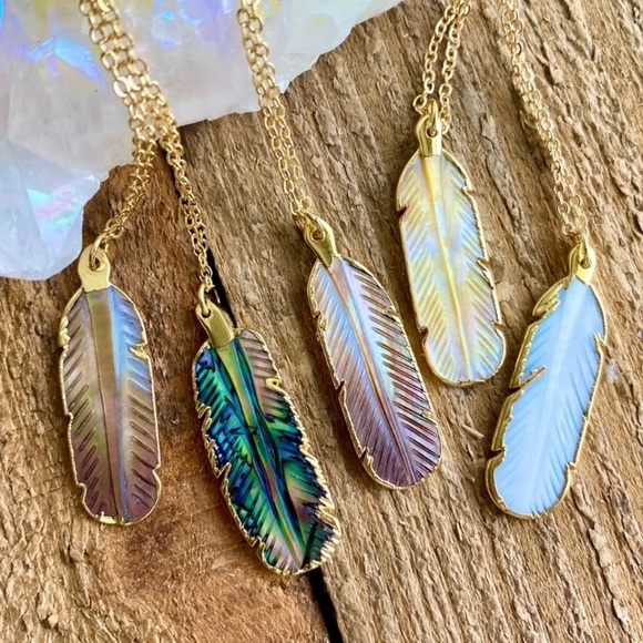 Abalone feather necklace - Picture 3 of 8